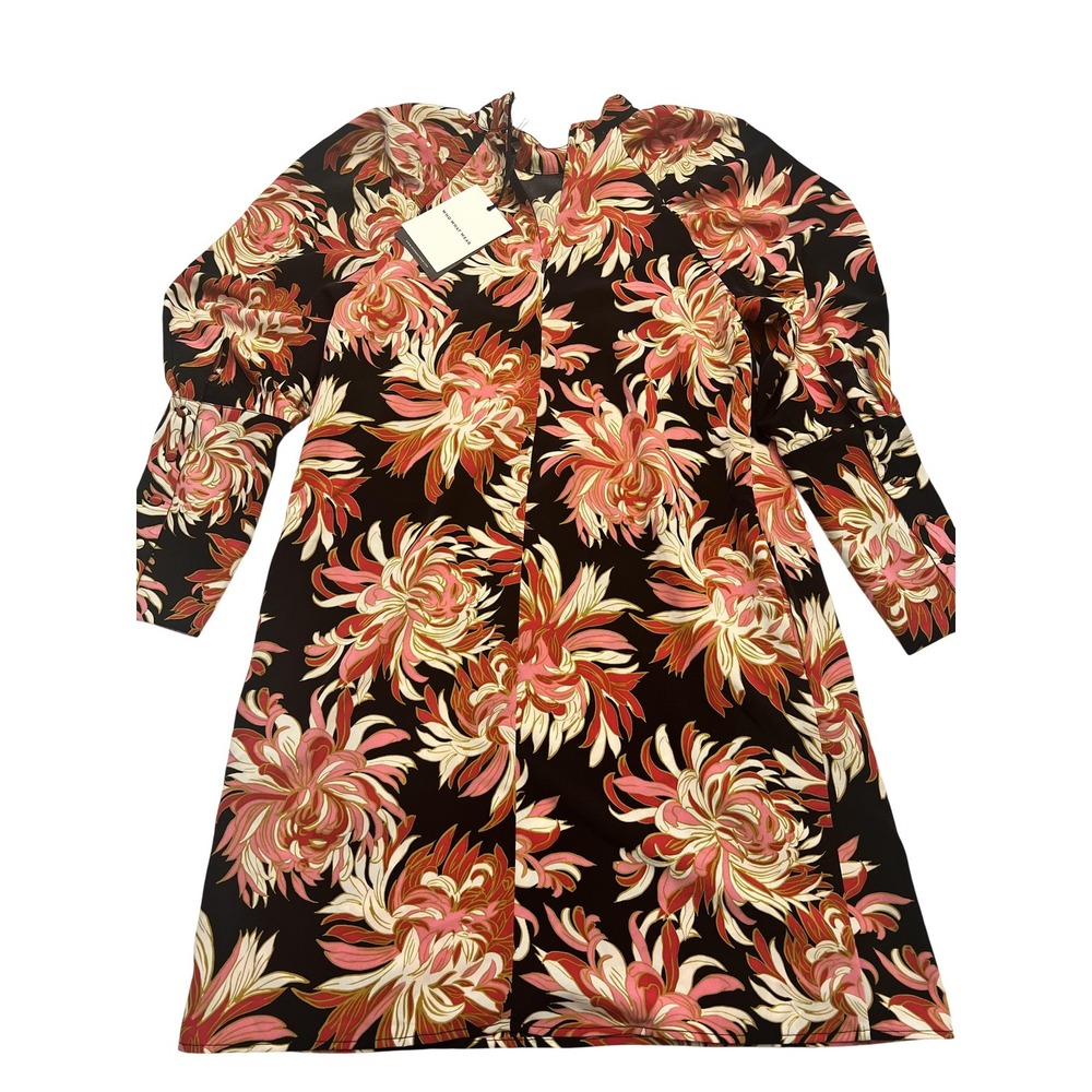 Who What Wear Dress Womens Medium Black Wallpaper Mums Floral Shift Back Zip